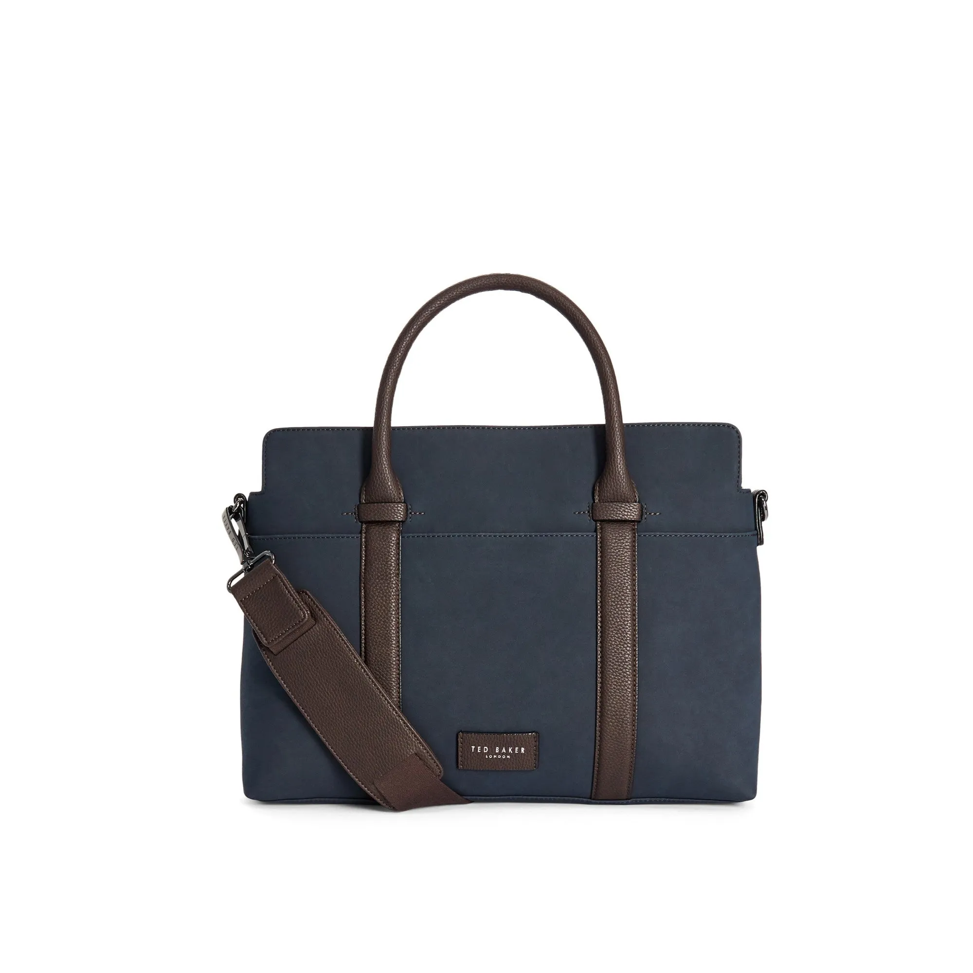 Men Seller-Faux Nubuck Document Bag - Navy