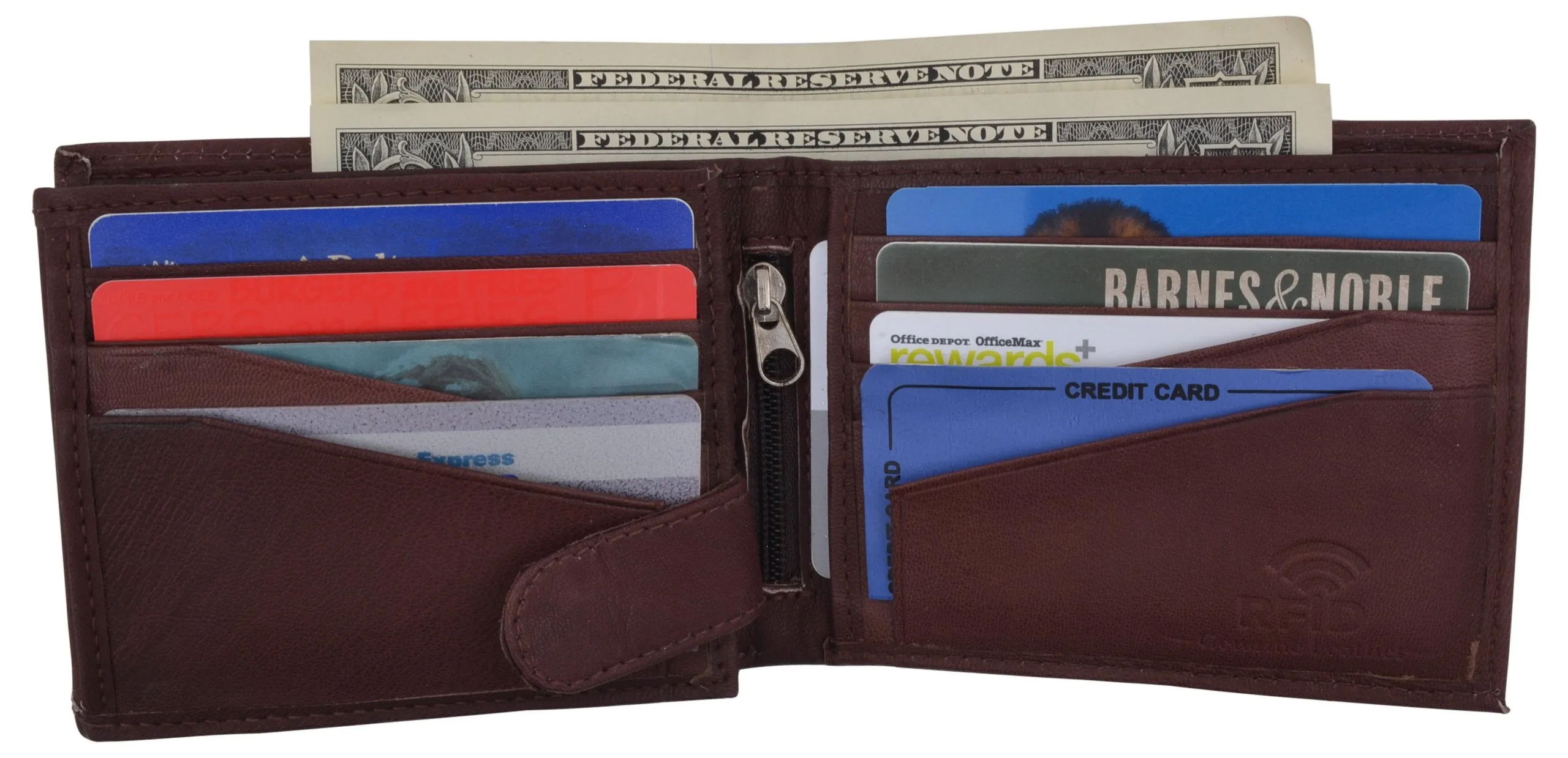 Mens RFID Blocking Leather Credit Card ID Snap Holder Bifold Wallet / RFID1533GT