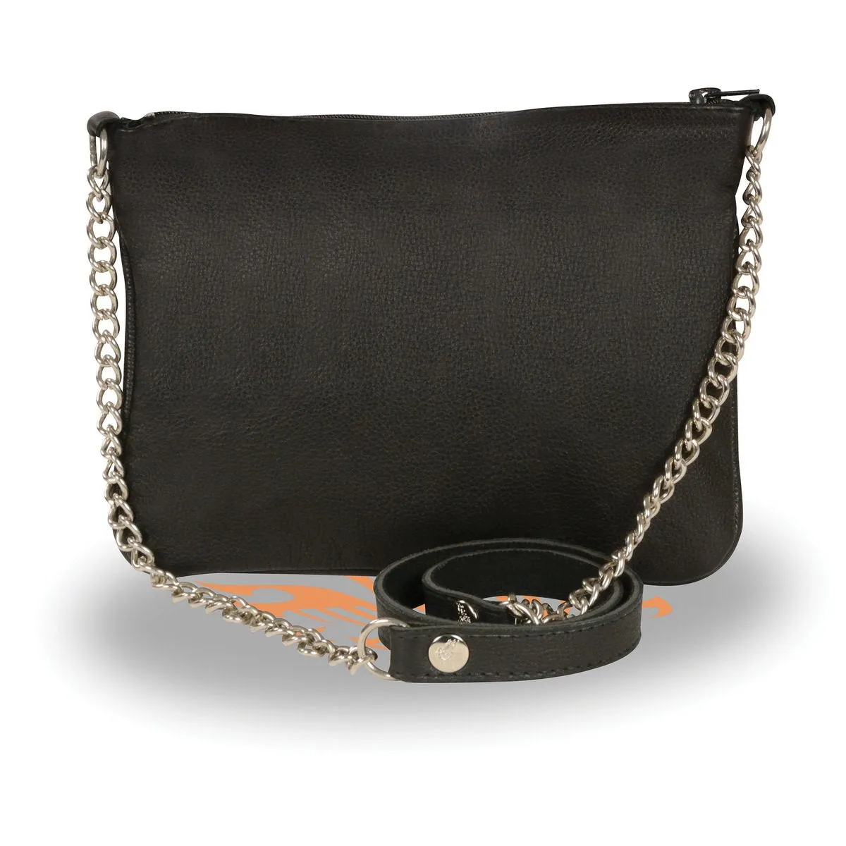 Milwaukee Leather MP8810 Women's Black Chain Strap Riveted Shoulder Bag