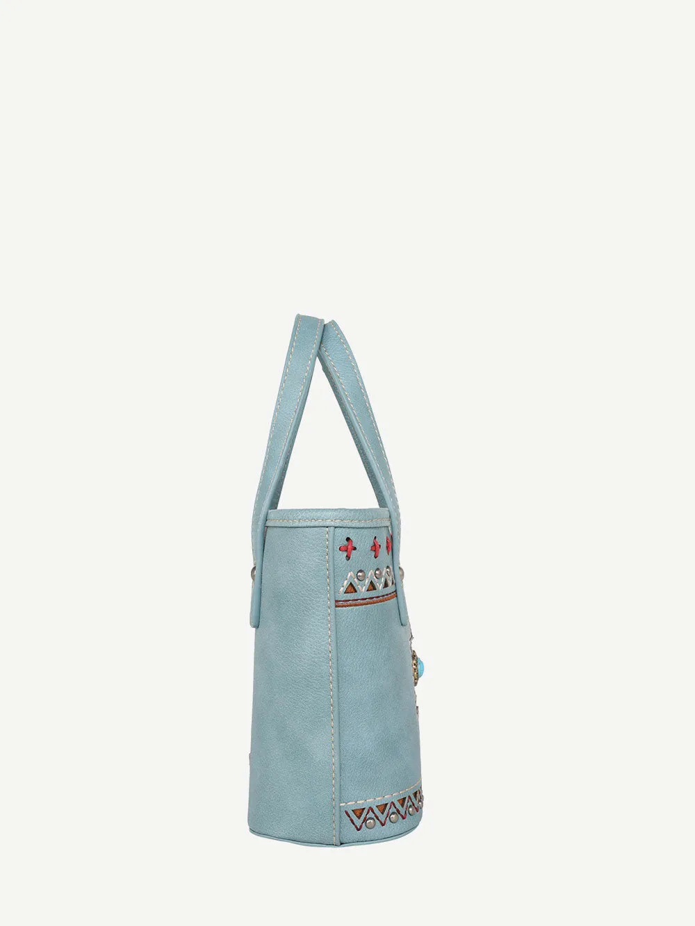 Montana West Embroidered Cross Concho Crossbody Mini Tote