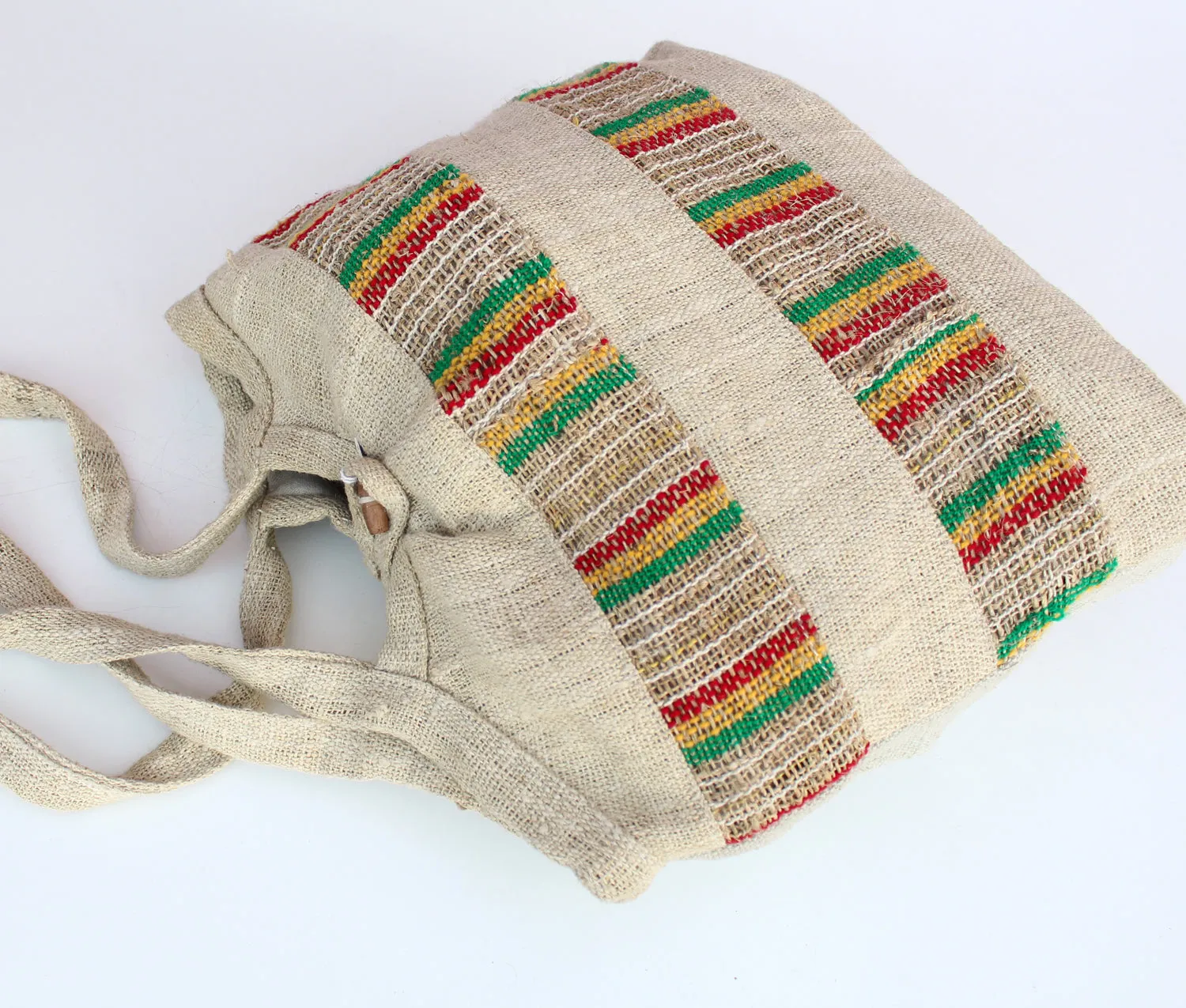 Multicolor Striped Offwhite Hemp Shoulder Bag