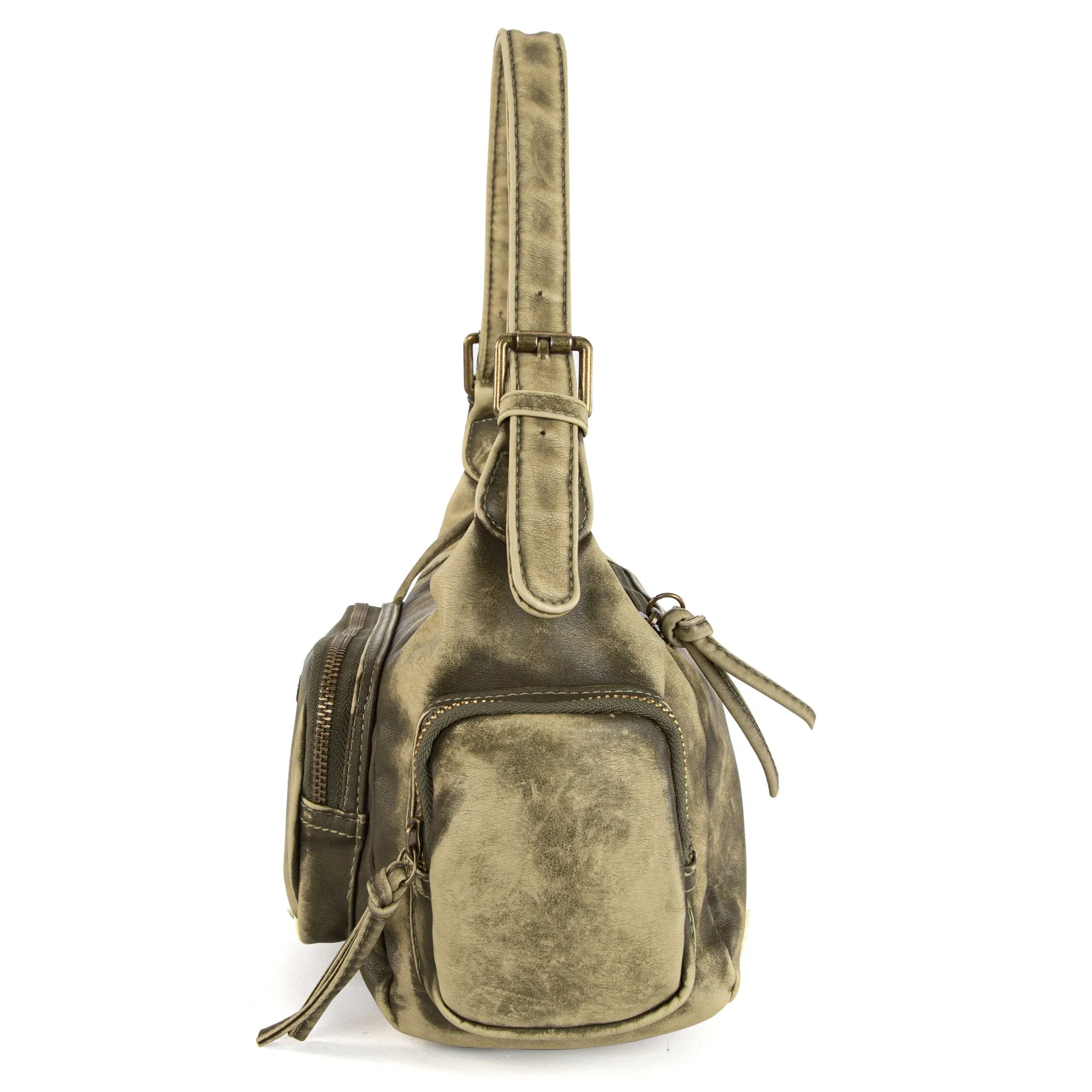 MWC-223 Montana West Stone Wash Hobo/Crossbody Green