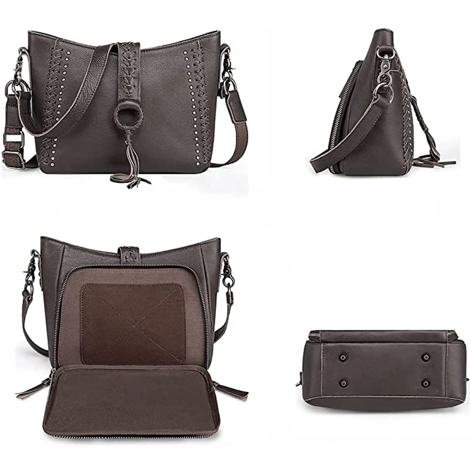 MWL-G001 Montana West Genuine Leather Collection Concealed Carry Hobo/Crossbody