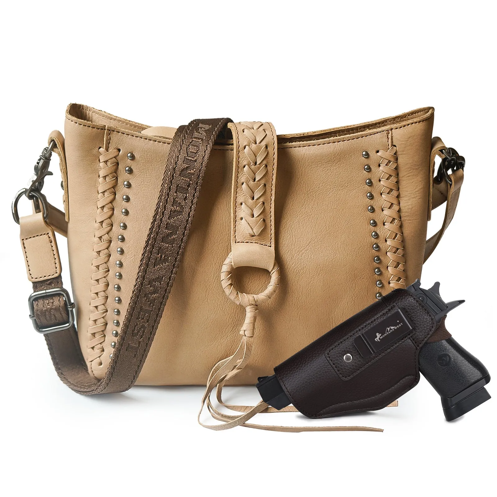 MWL-G001 Montana West Genuine Leather Collection Concealed Carry Hobo/Crossbody