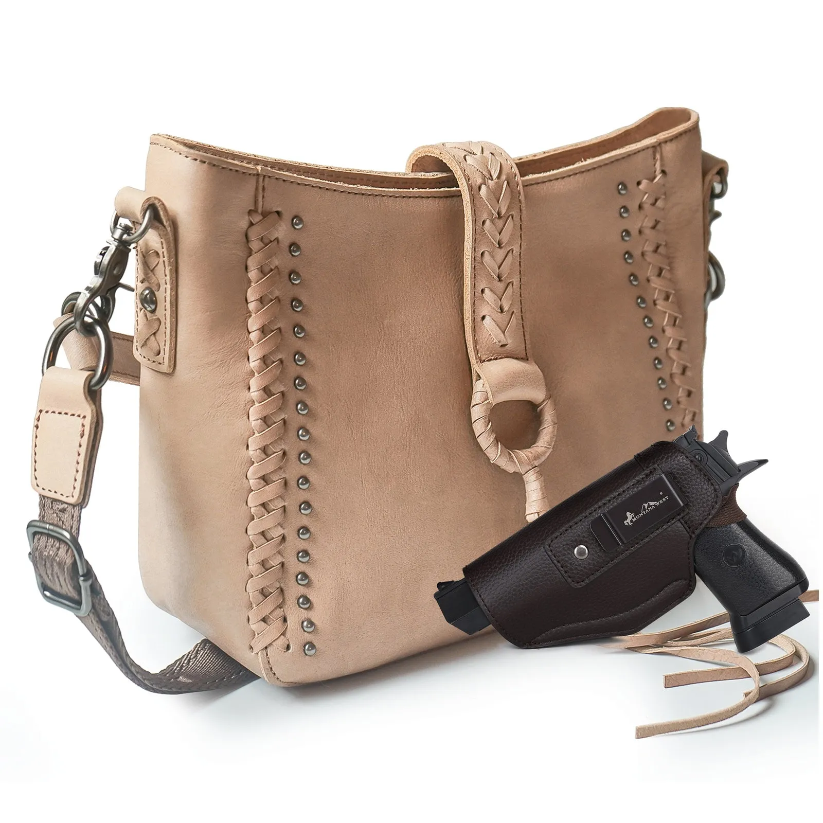 MWL-G001 Montana West Genuine Leather Collection Concealed Carry Hobo/Crossbody