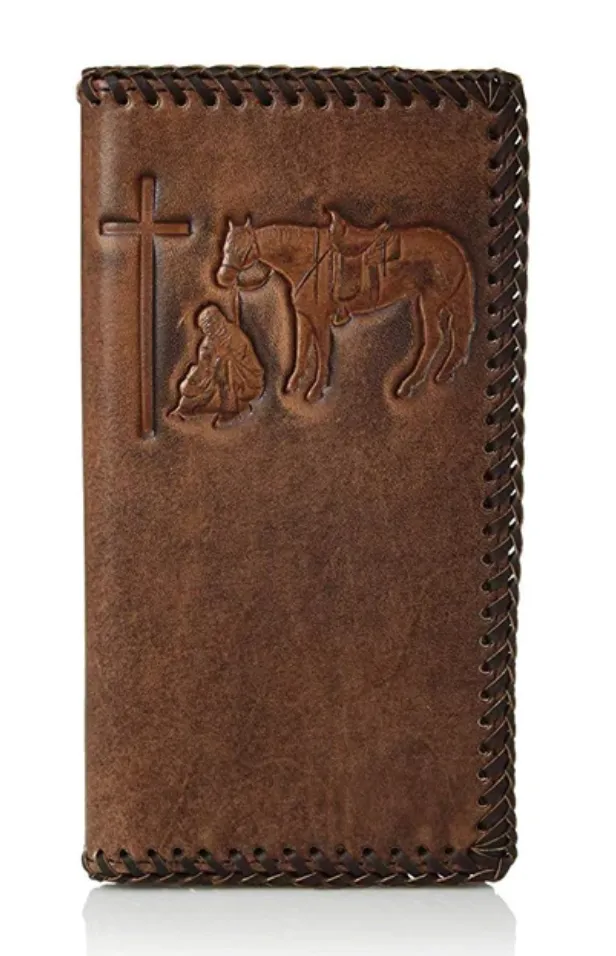 N5413808- Nocona Wallet - Rodeo Wallet/Checkbook Cover - Praying Cowboy