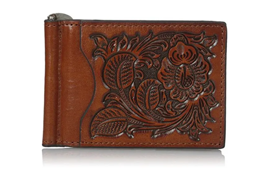 N5438808 - Nocona Bi-Fold Wallet - Flower Leaf/ Money Clip