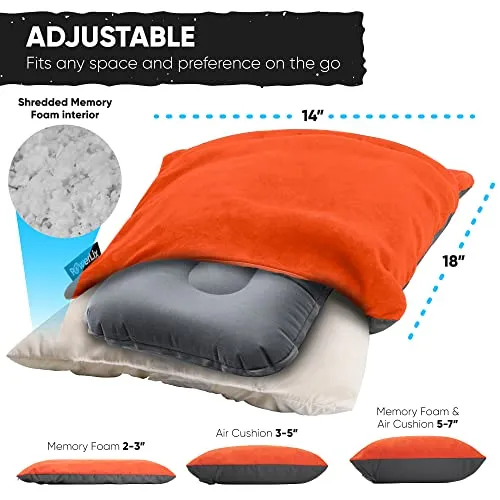 (NEW) Memory Foam & Inflatable Travel Pillow