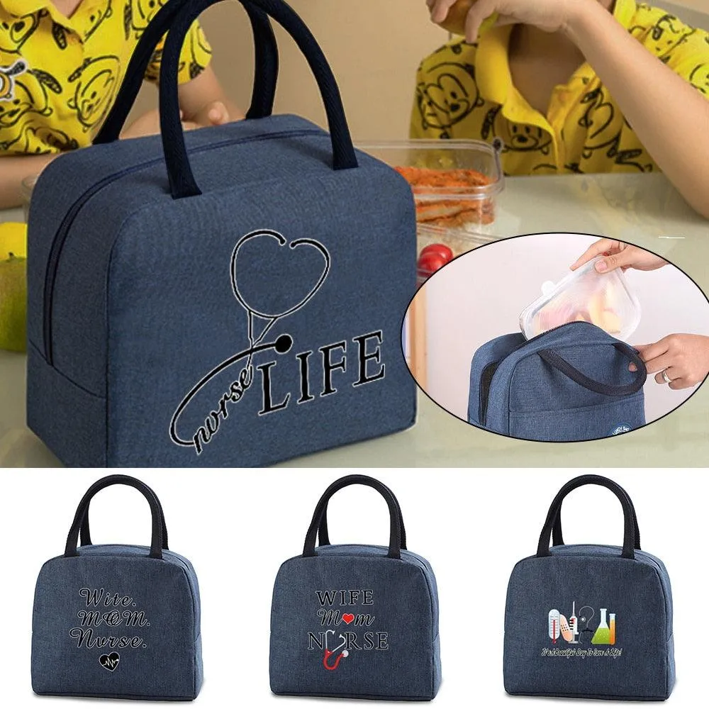 Nurse Functional Cooler Lunch Box Portable Insulated Lunch Bags Thermal Picnic Travel Food Storage Pouch New Handbag Nurse Gifts