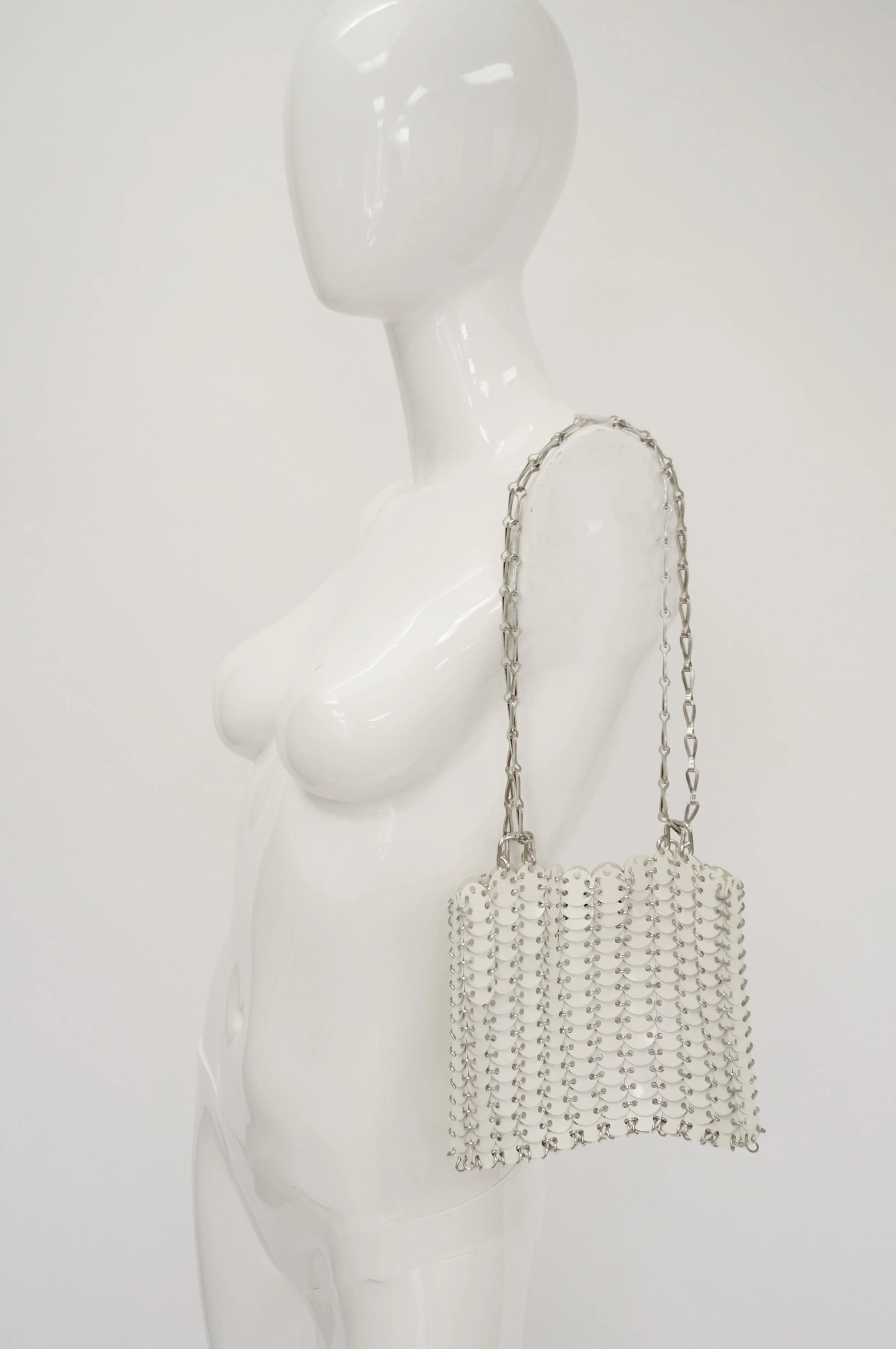 Paco Rabanne White with Silver "Le 69" Reissue Bag