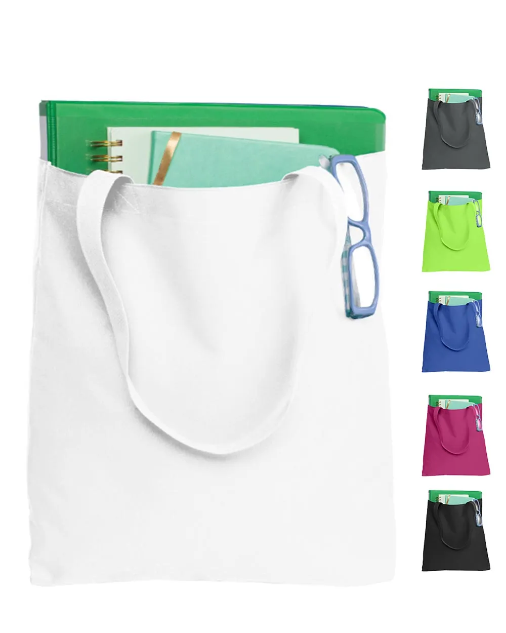 Polyester Daily Use Document Tote Bags with Self Fabric Handles