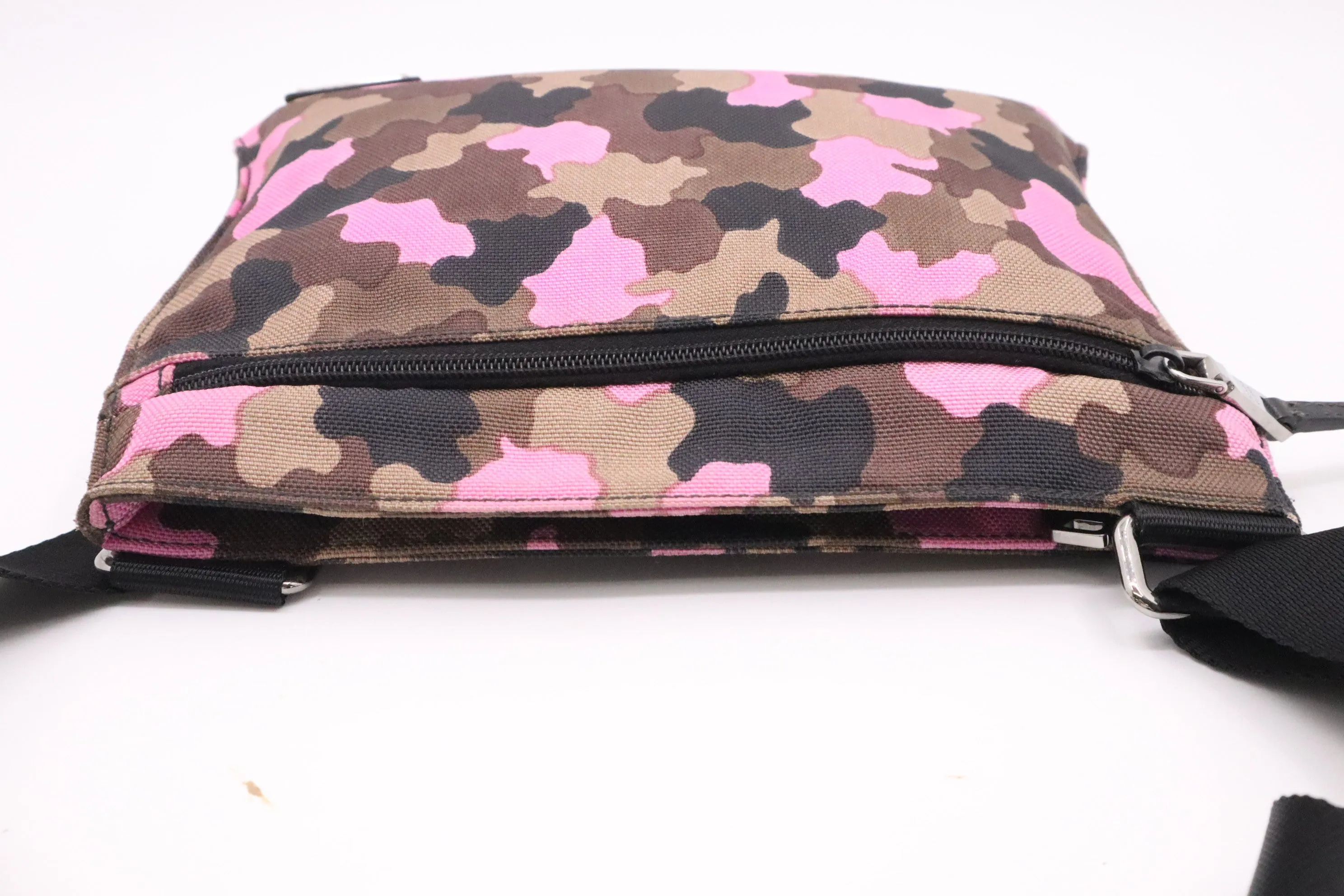 Prada Crossbody in Pink Camouflage Canvas