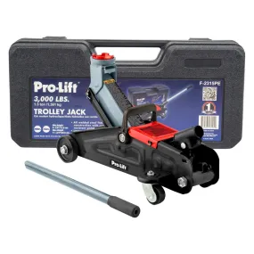 Pro-LifT Grey Hydraulic Trolley Jack Car Lift with Blow Molded Case