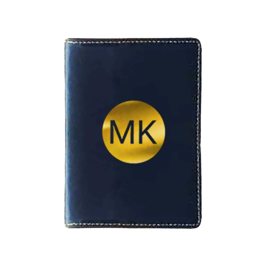 PU Leather Passport Cover Personalized for Men - Circle Initials