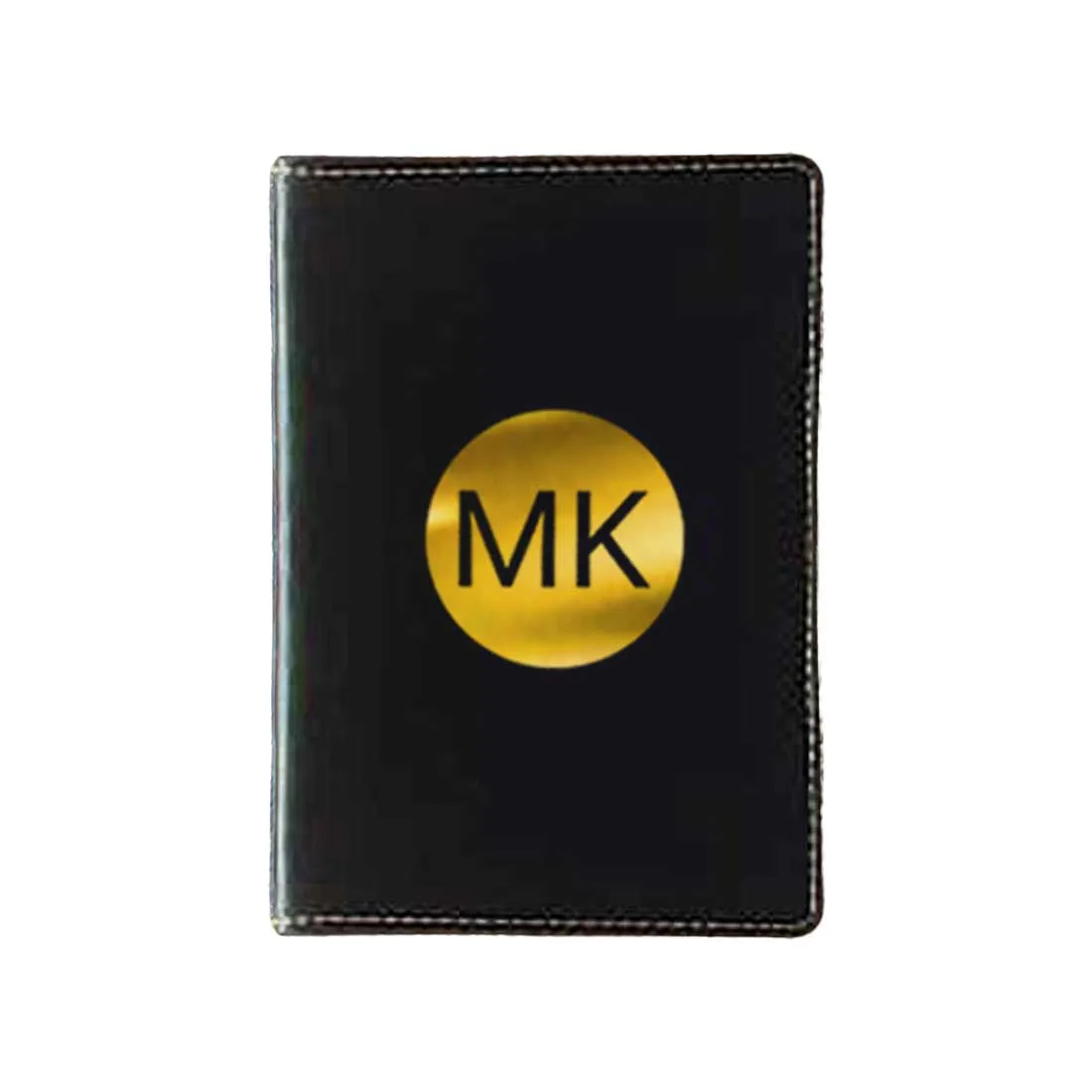 PU Leather Passport Cover Personalized for Men - Circle Initials