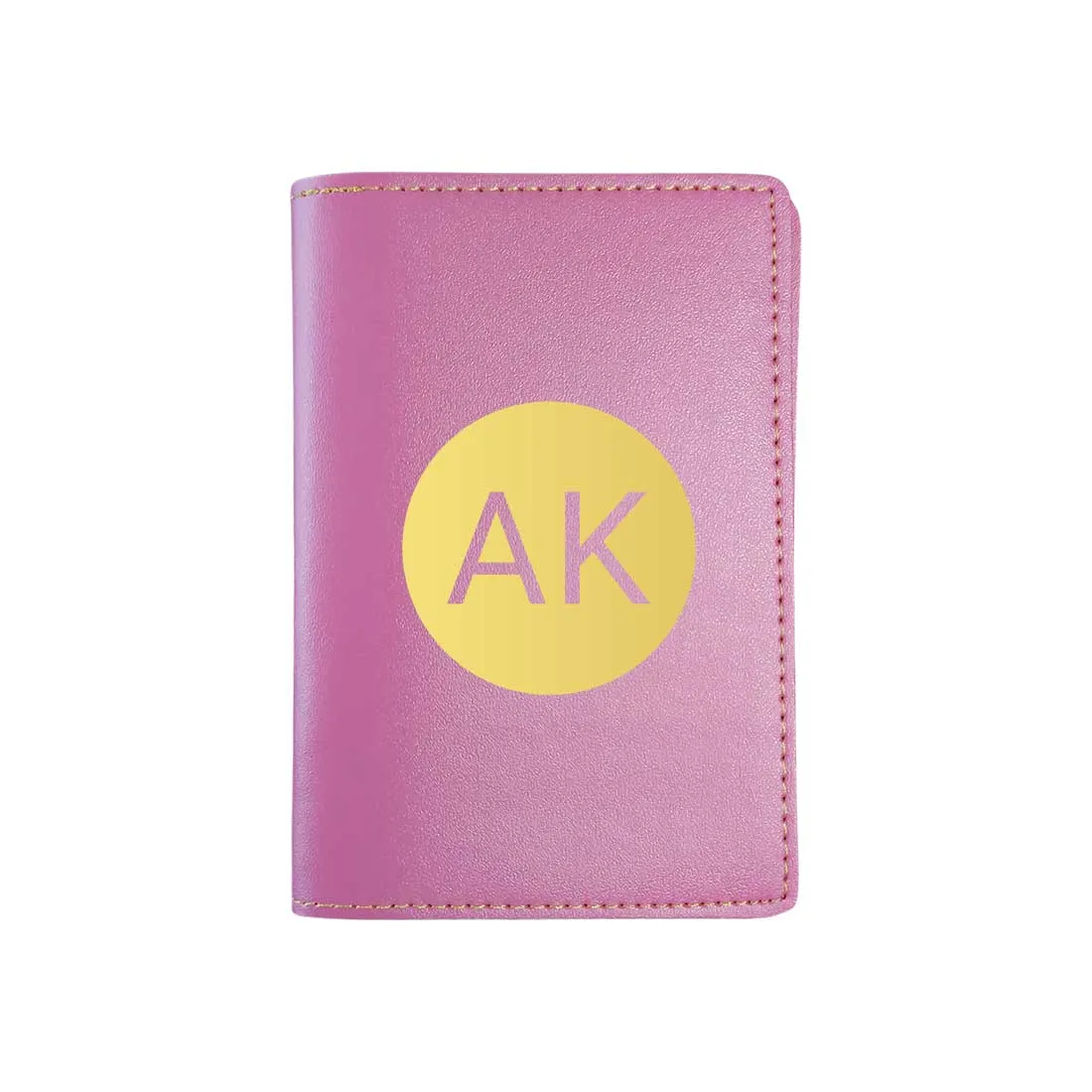 PU Leather Passport Cover Personalized for Men - Circle Initials