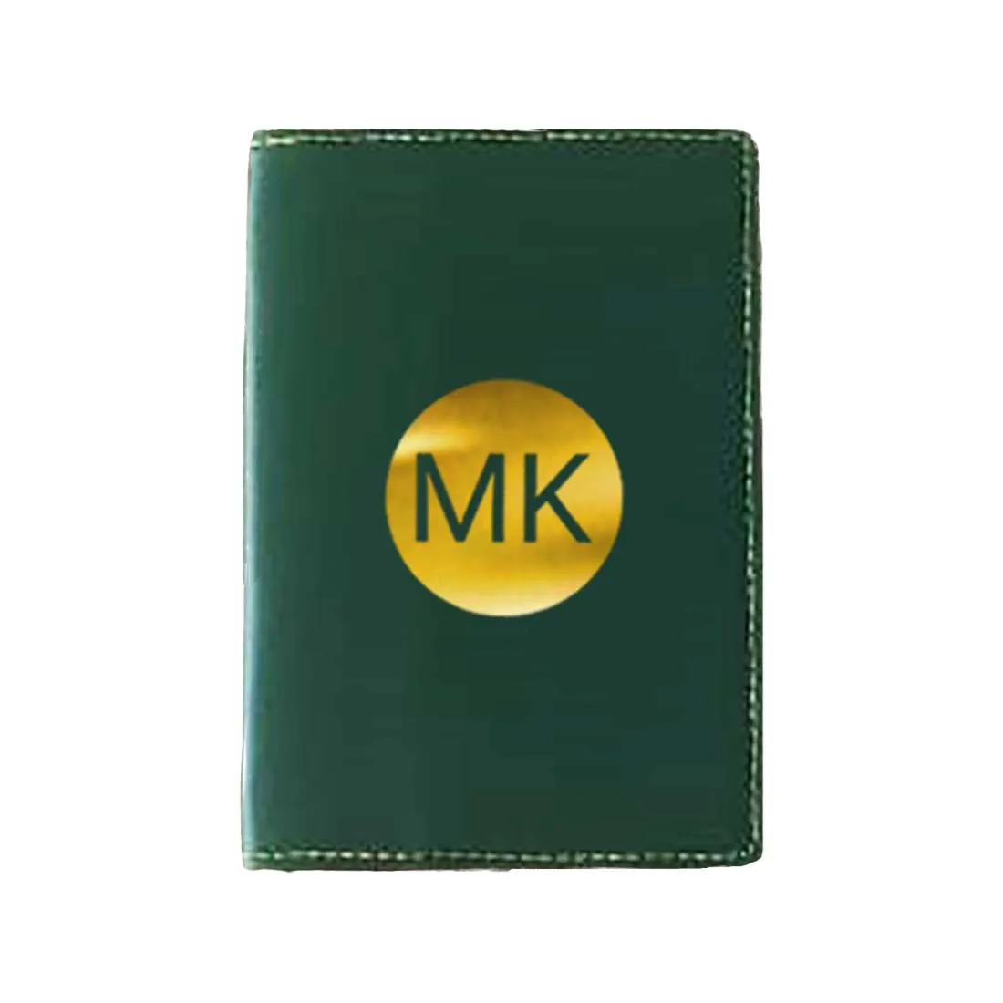 PU Leather Passport Cover Personalized for Men - Circle Initials