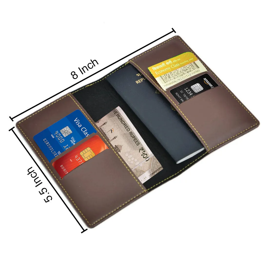 PU Leather Passport Cover Personalized for Men - Circle Initials