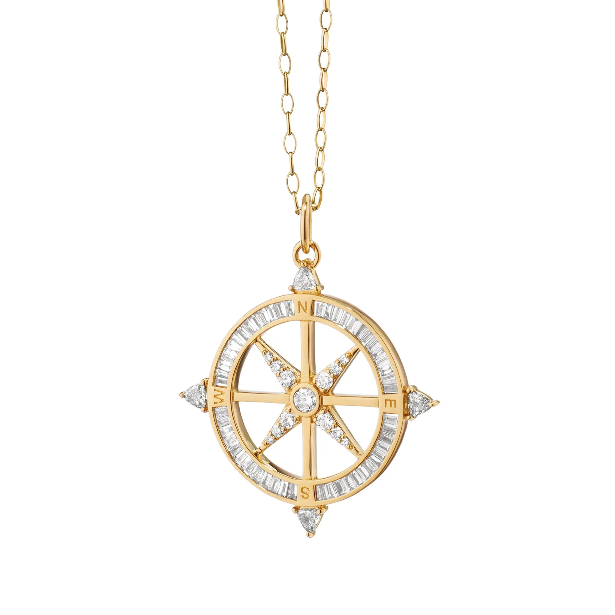 "Adventure" Diamond Compass Necklace