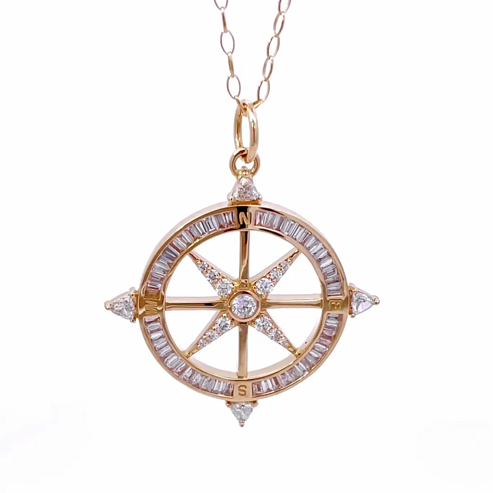 "Adventure" Diamond Compass Necklace