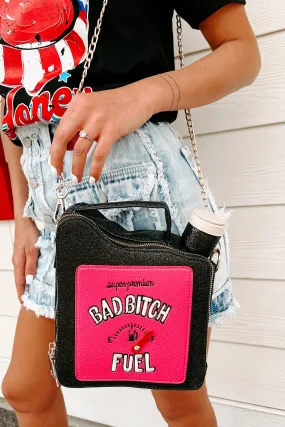 "Bad Bitch Fuel" Glittered Gas Can Purse (Black)