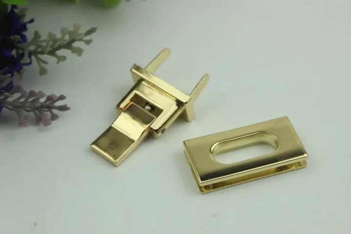 Rectangle Twist Turn Lock 35mm Purse Charm Organizer Luggage Hardware Antique Gold Lock And Key Closure Small Bag Clutch Metal Accessories