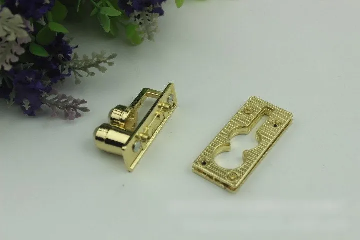 Rectangle Twist Turn Lock 50mm Purse Charm Organizer Luggage Hardware Antique Gold Lock And Key Closure Small Bag Clutch Metal Accessories