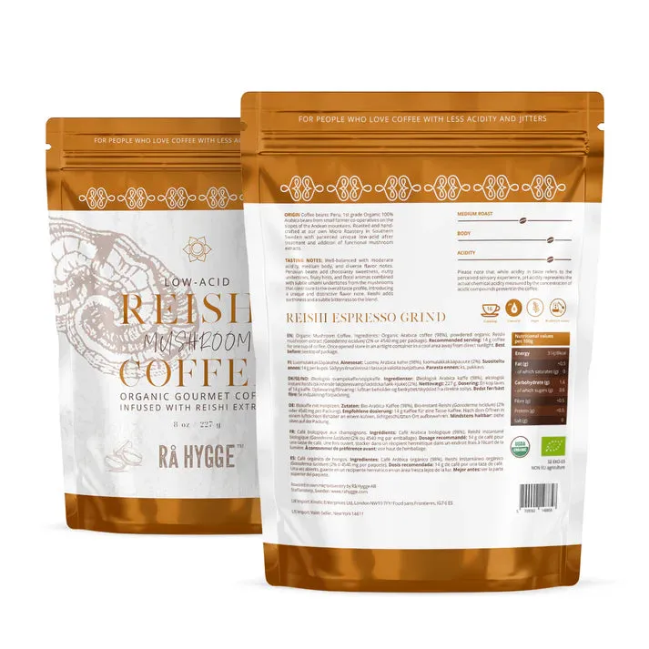 Reishi Mushroom Coffee Espresso ground 227 g / 8 oz - Ra Hygge