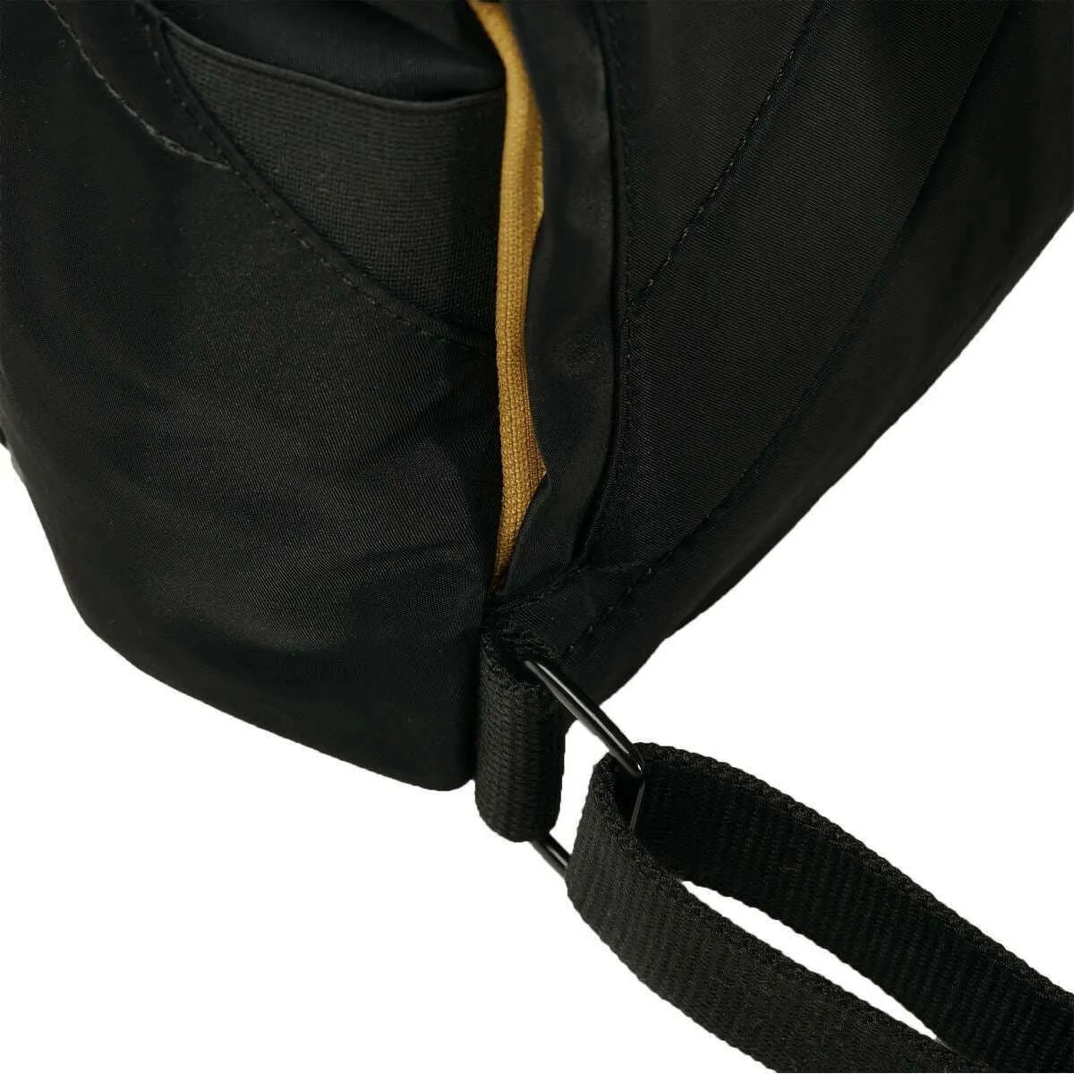 Roka Canfield B Medium All Black Recycled Nylon Backpack - Black/Corn Yellow