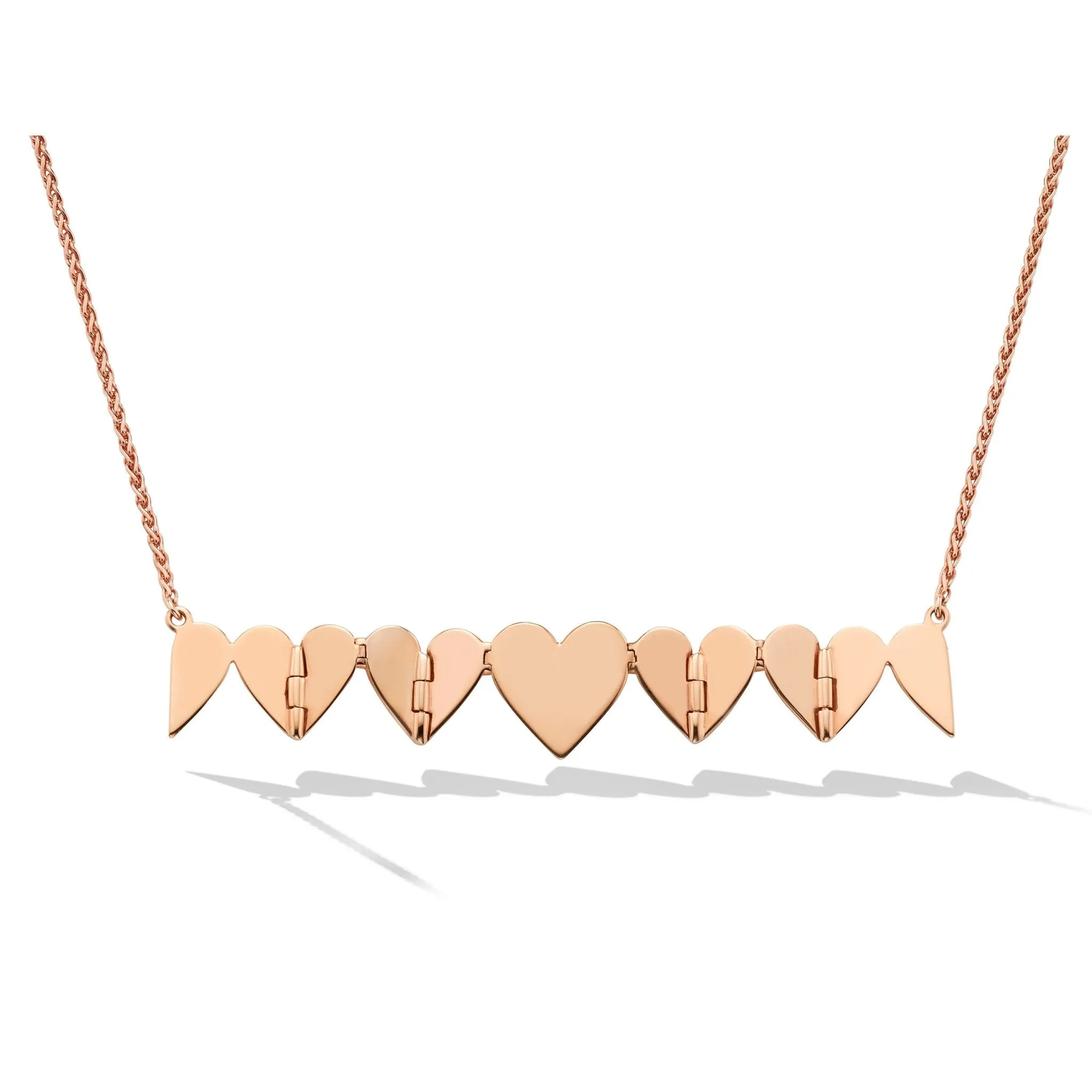 Rose Gold Endless 5 Heart Necklace