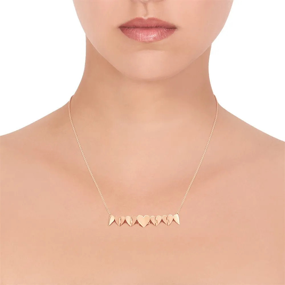 Rose Gold Endless 5 Heart Necklace