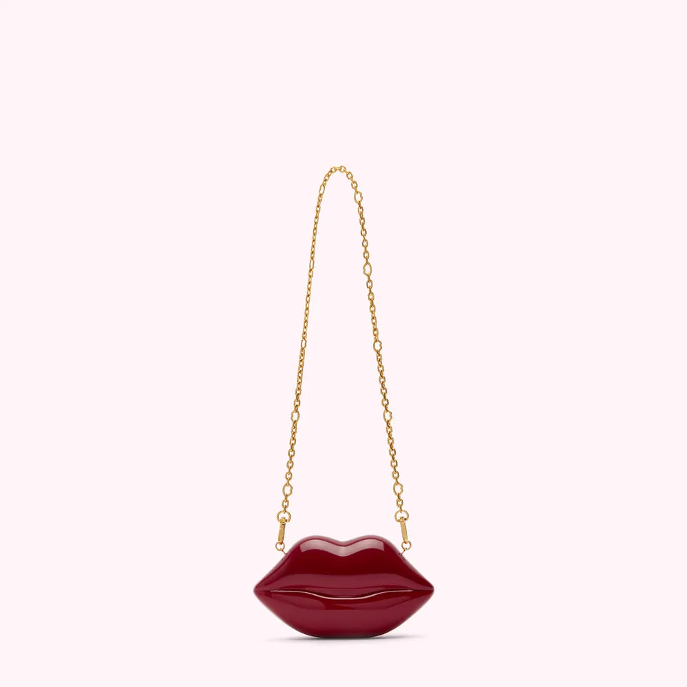 ROSEWOOD MICRO LIPS CLUTCH BAG