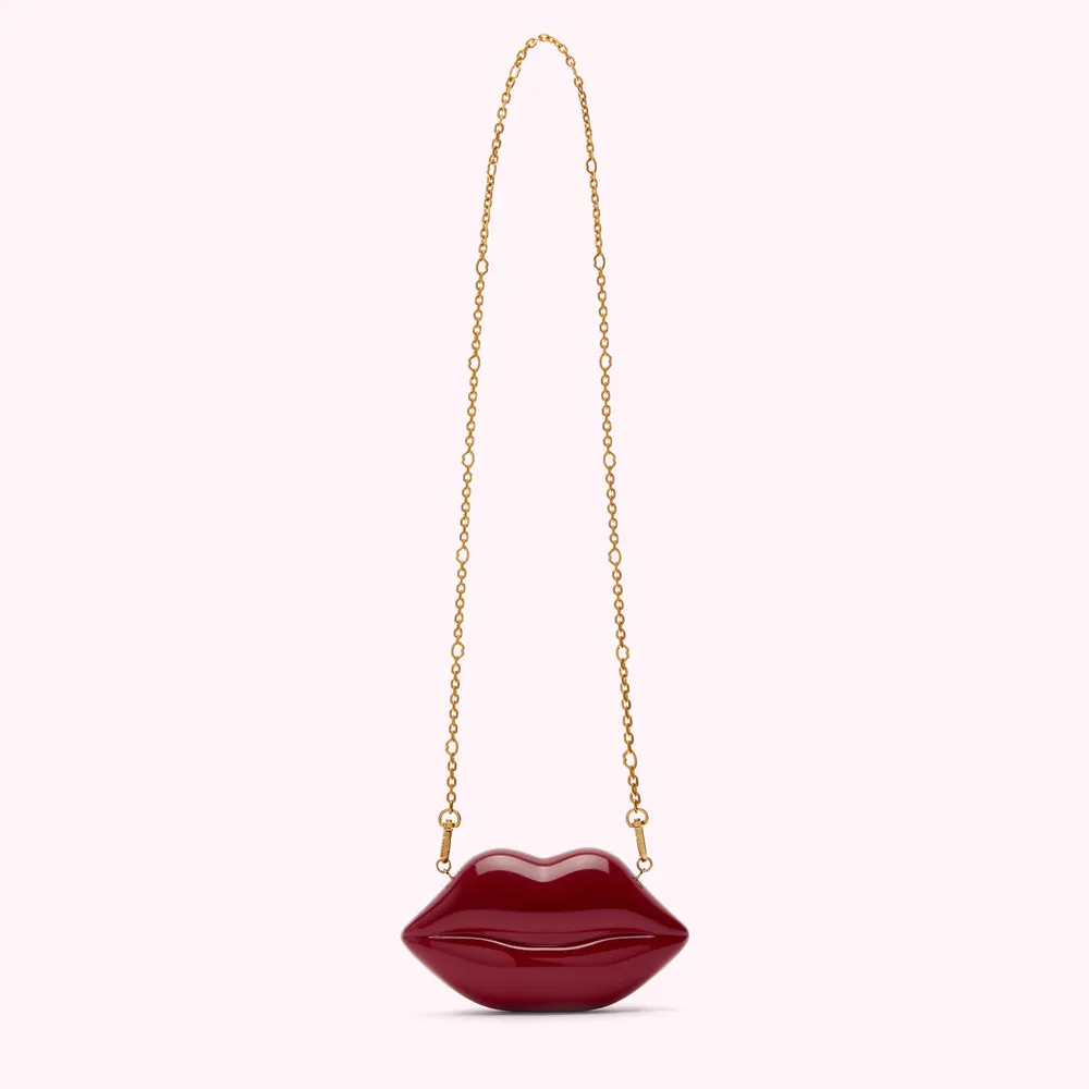 ROSEWOOD MICRO LIPS CLUTCH BAG