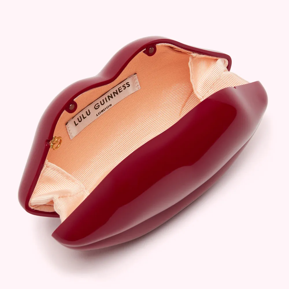 ROSEWOOD MICRO LIPS CLUTCH BAG