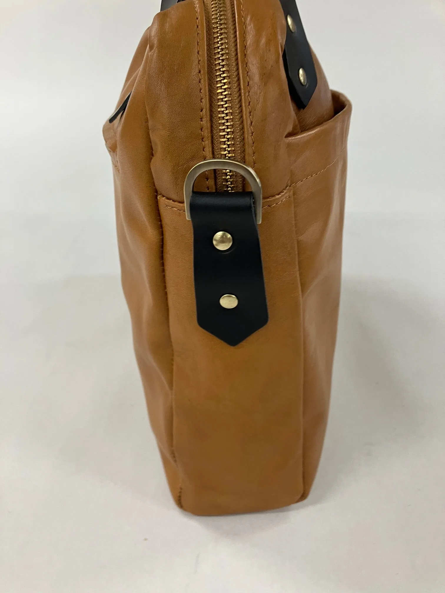 SAMPLE - ONE OF A KIND Leather briefcase, attache case, messenger bag in tan brown leather