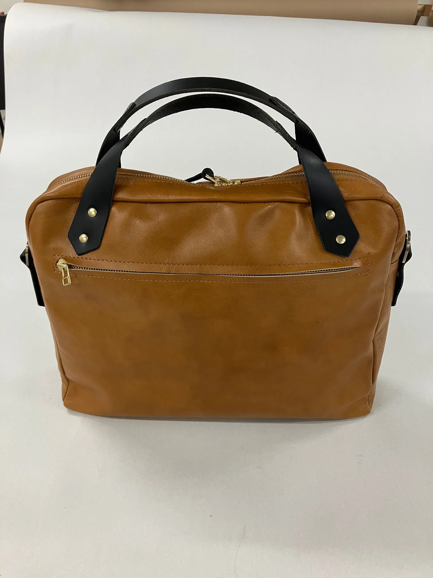 SAMPLE - ONE OF A KIND Leather briefcase, attache case, messenger bag in tan brown leather