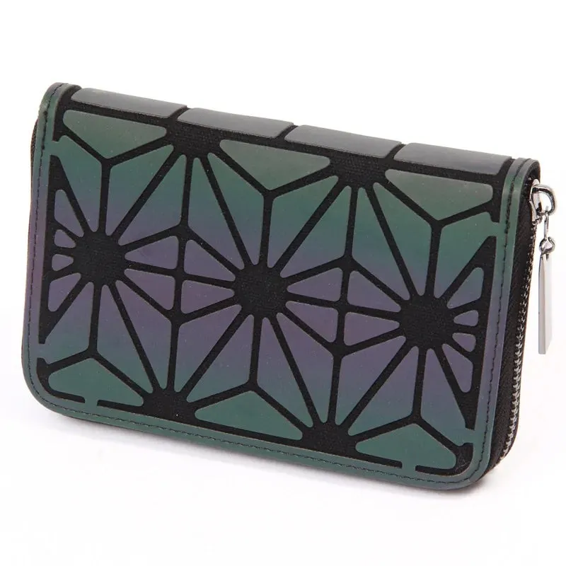 Short Clutch Luminous Zipper Wallet