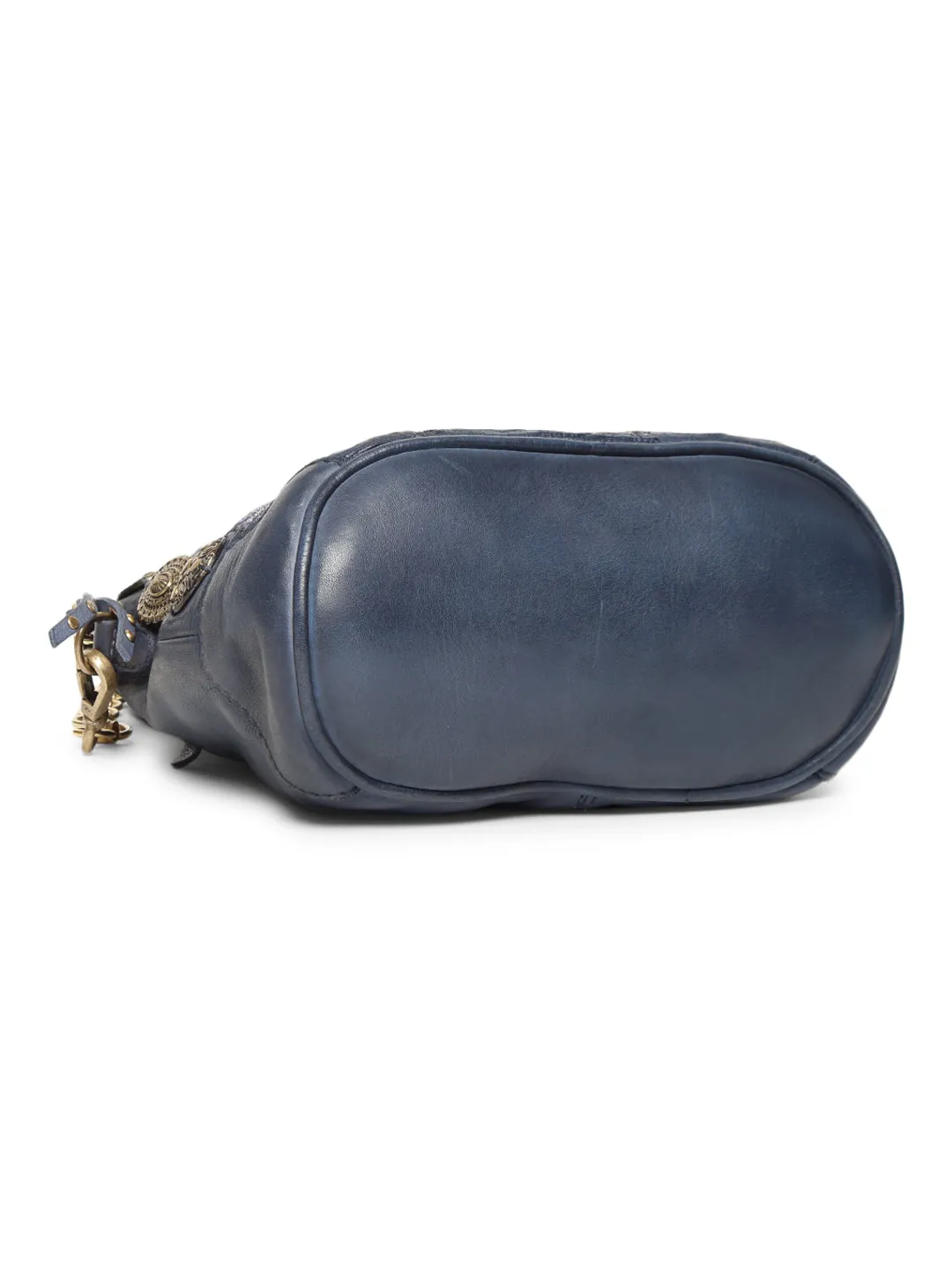 SILVIA: Navy Blue Leather Women Handbag By Art N Vintage