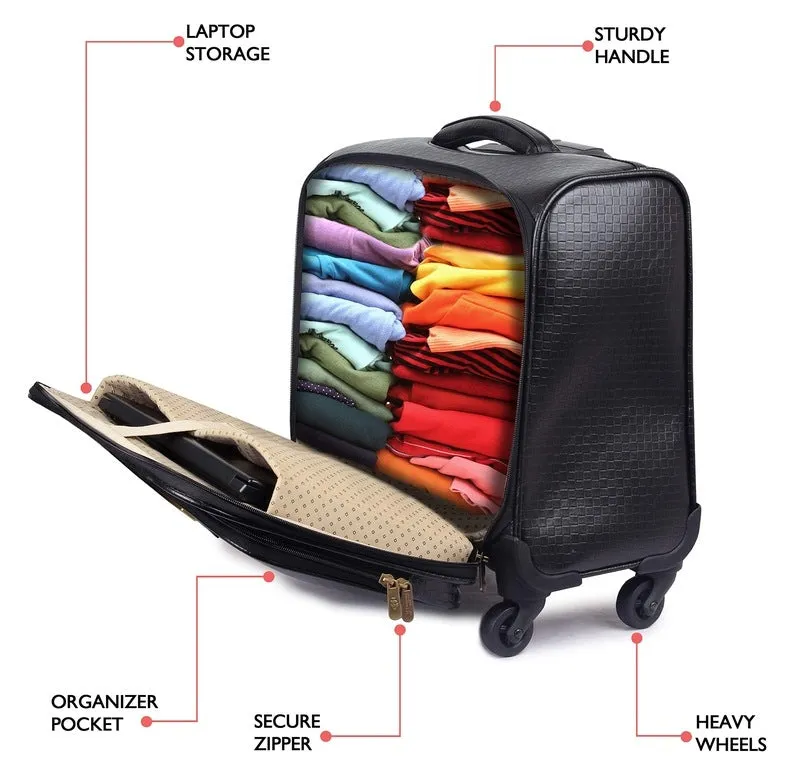 Single: Laptop Roller Case with Cushioned Sleeve | 44 LTR | Black