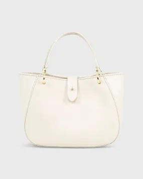 Small Annalisa Satchel Bag in Beige Leather