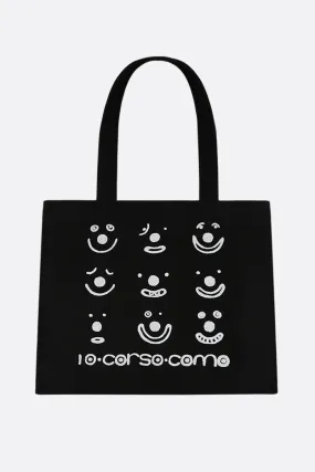 Smile print canvas mini shopping bag