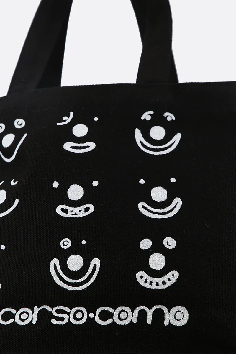 Smile print canvas mini shopping bag