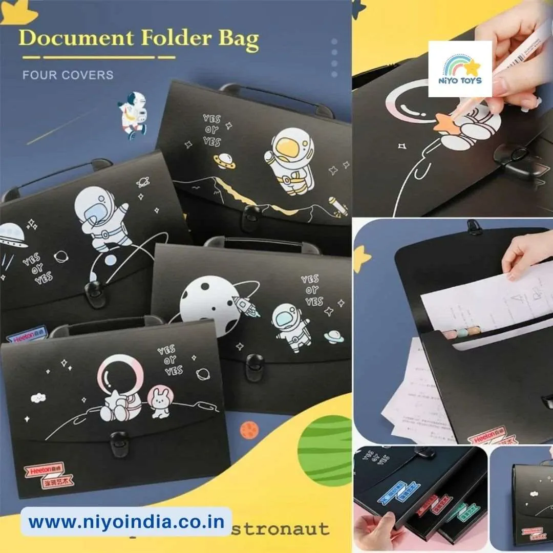 Space themed Professional File Folders for Certificates, Documents Bag Document Holder