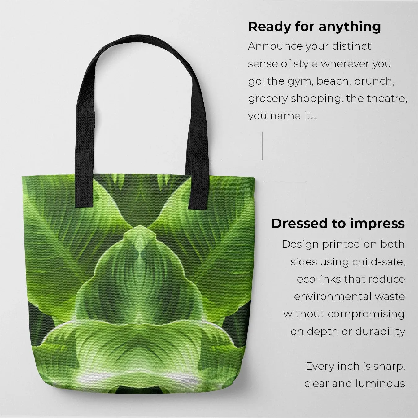 Step By Step - Trippy Botanical Op Art Shopping Tote