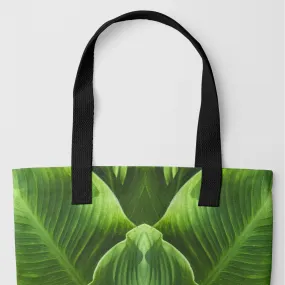 Step By Step - Trippy Botanical Op Art Shopping Tote