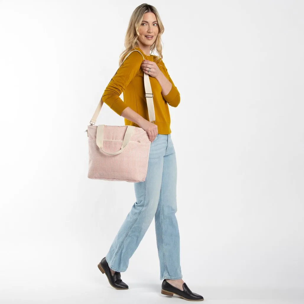 Striped Cooler Bag Rose & Tan