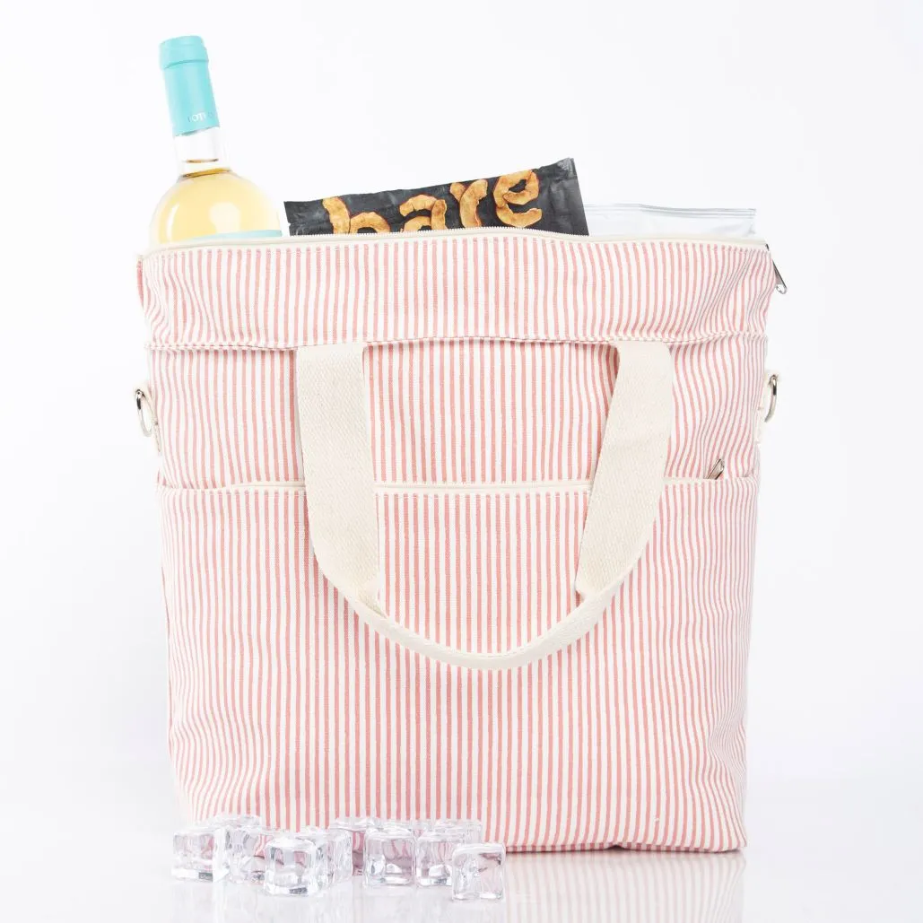 Striped Cooler Bag Rose & Tan