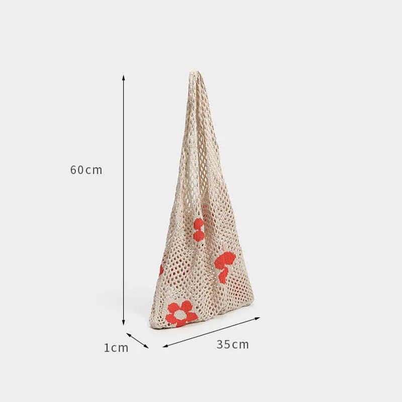 Summer Flower Mesh Tote Shopping Bag