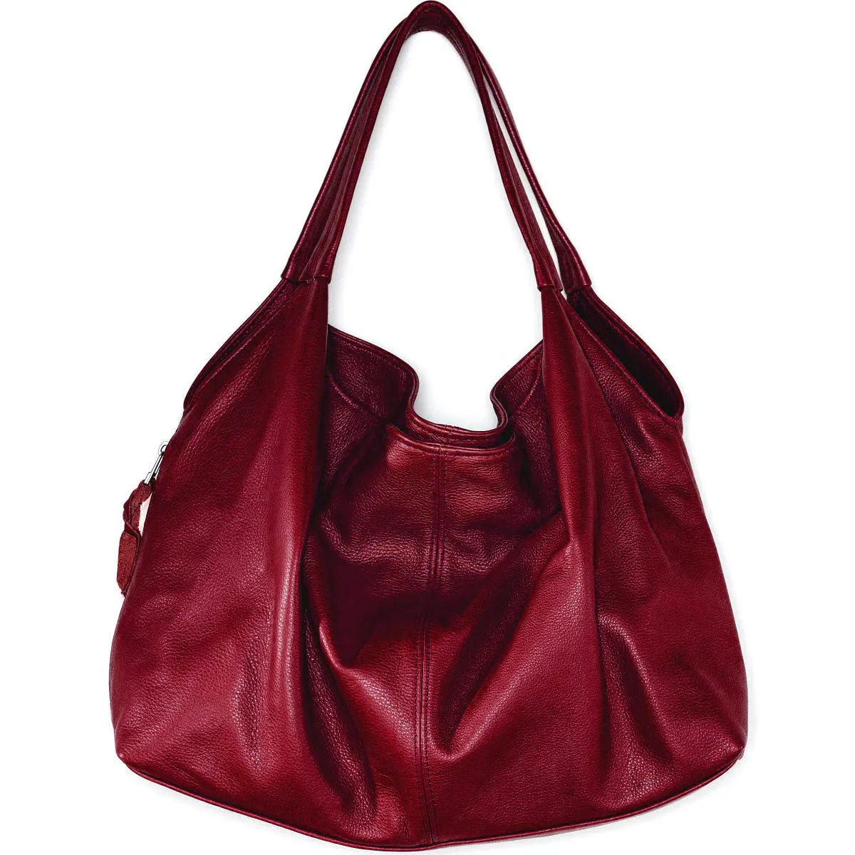 Sven draped leather double strap hobo