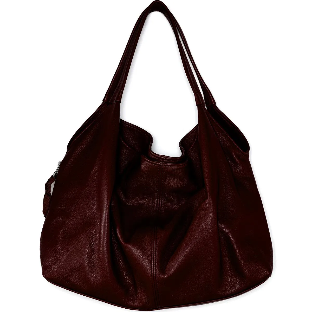 Sven draped leather double strap hobo